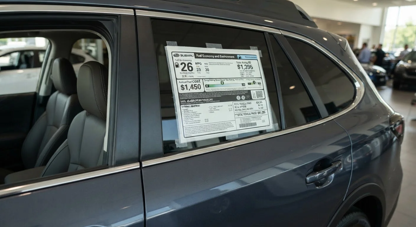 Reading an SUV Window Sticker: A Field Guide to Every Line and Figure