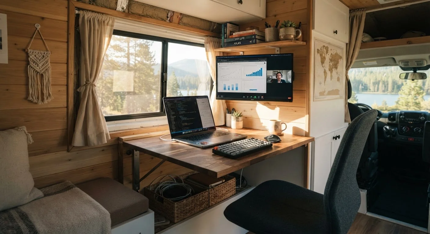 Working Remotely from an RV: Connectivity, Power, and Workspace Realities